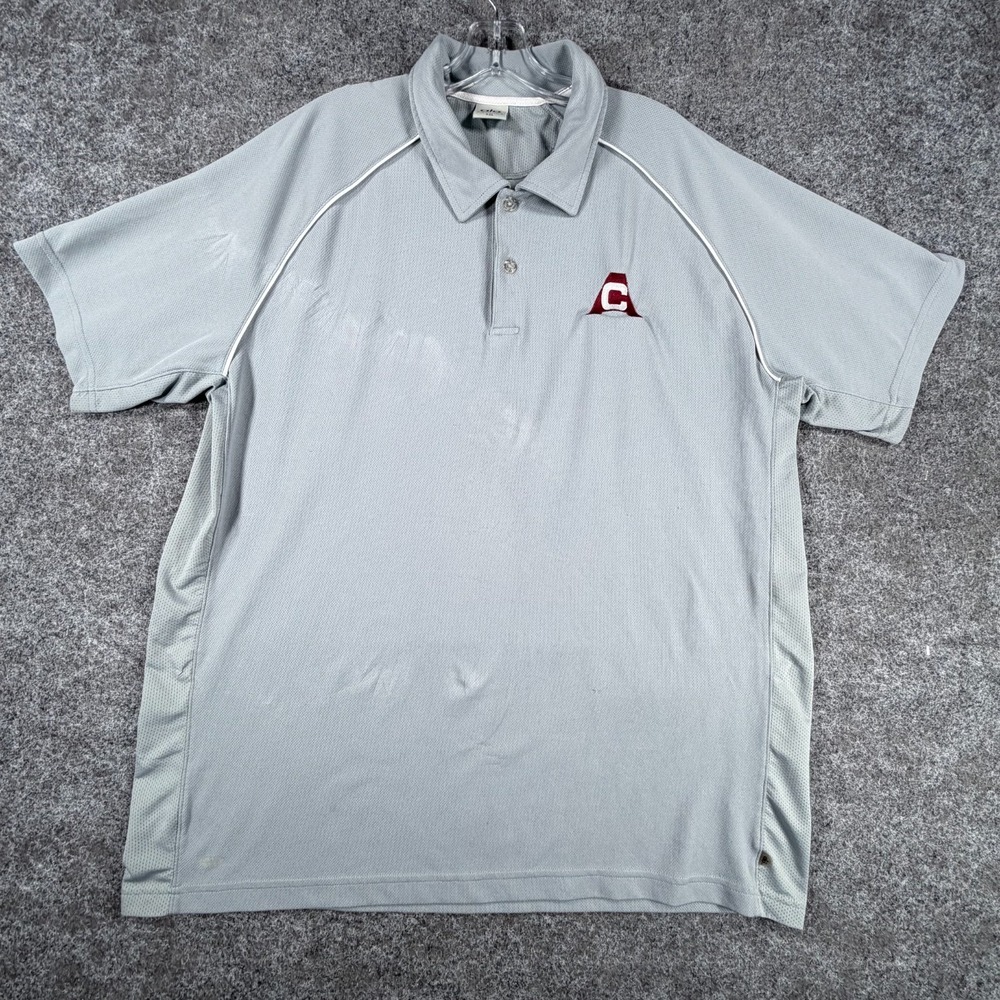 Alo Yoga Coolfit Polo Shirts Mens 2XL Light Blue Mesh Embroidered‎ Logo Outdoor